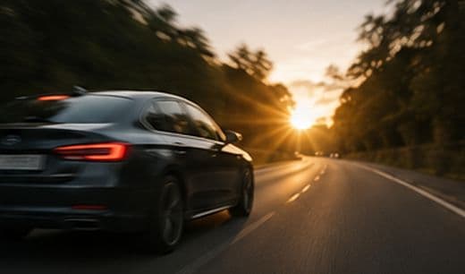 Fahrzeug unterwegs auf der Straße